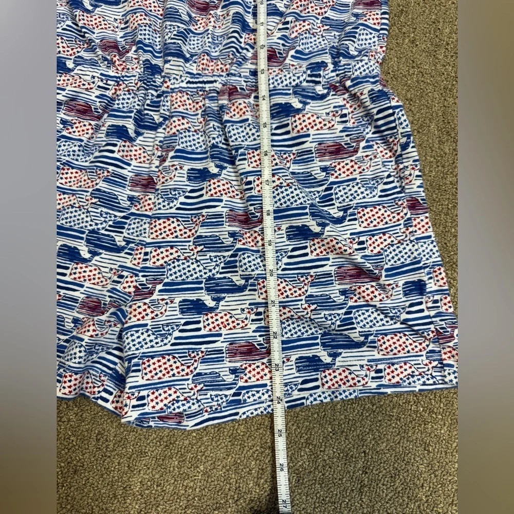 Vineyard Vines: Girls Stars & Stripes Whale Knit Romper, Size L (14)